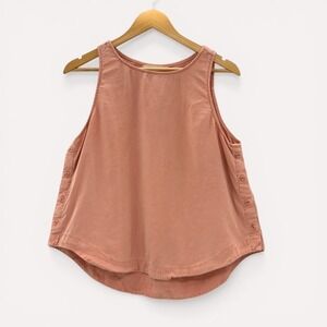Cloth & Stone ANTHROPOLOGIE Tank Top M Pink Tencel Sleeveless Button Side Swing